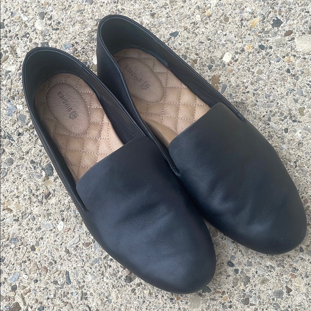 Birdies Starling black leather slip one size 8.5